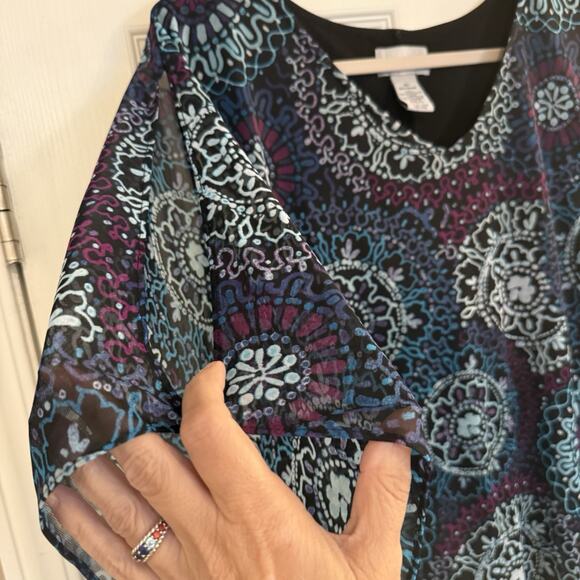 Catherine’s Women’s Tops 2X ~SET OF 3~ Bohemian Blouses Stretchy Flowy Cool EUC - Picture 15 of 16